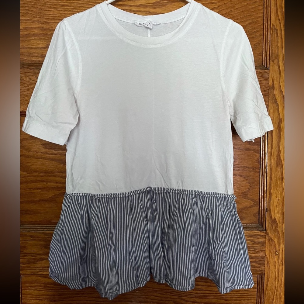 BCBGeneration White & Blue Shirt